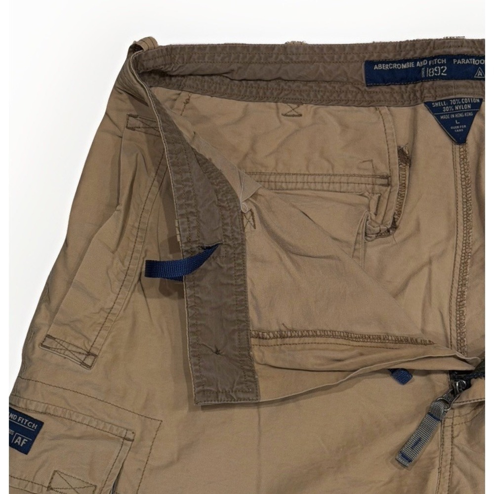 Vtg Abercrombie‎ & Fitch Paratrooper Cargo Shorts Men's L Y2K Grunge 90s Skater - Picture 9 of 13